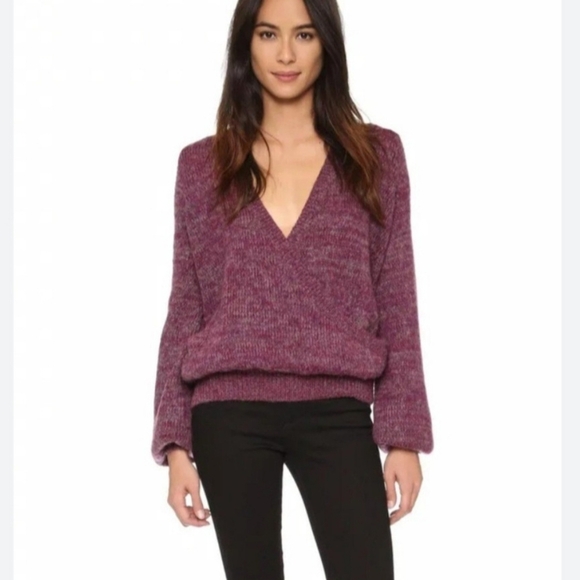 Free People Wool Blend Sweater Women's Size XS Plum Purple knitted Long Sleeve - Picture 1 of 11